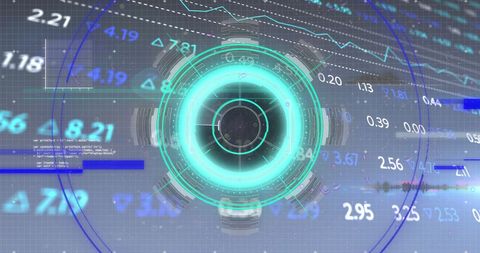 Digital Data Interface with Financial Analytics Display - Download Free Stock Images Pikwizard.com