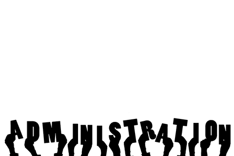 Transparent illustration of hands holding administration icon