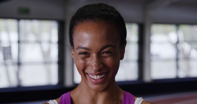 Smiling Woman in Gym, Fitness Enthusiasm, Healthy Lifestyle - Download Free Stock Images Pikwizard.com