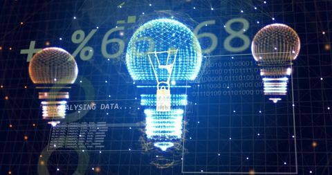 Data Analysis and Technology Concept with Lightbulbs - Download Free Stock Images Pikwizard.com
