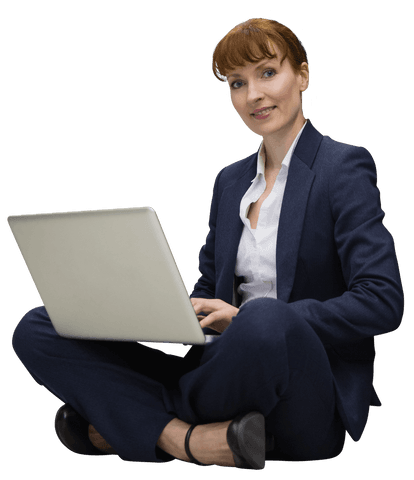 confident businesswoman using laptop on transparent background - Download Free Stock Videos Pikwizard.com
