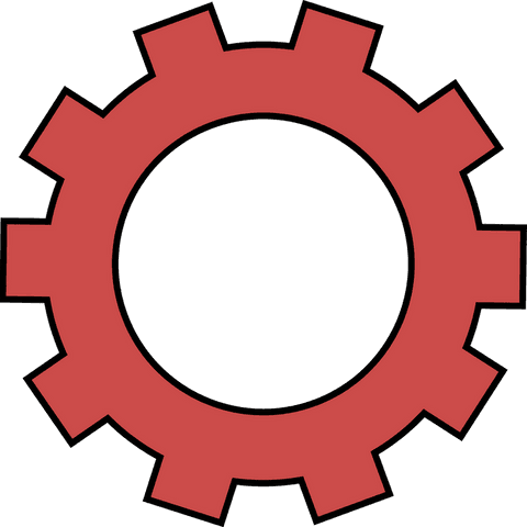 red mechanical gear icon on transparent background - Download Free Stock Videos Pikwizard.com