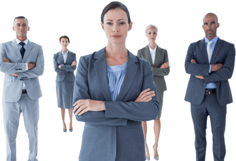 Confident Business Team in Formal Attire Transparent Background
