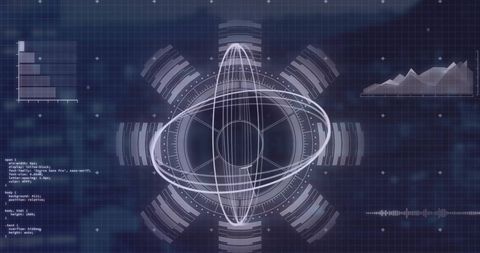Dynamic Holographic Interface with Data Visualizations - Download Free Stock Images Pikwizard.com