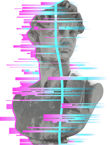 Glitched Marble Bust Cyberpunk Vibes on Transparent Backdrop - Download Free Stock Videos Pikwizard.com
