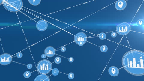 Global Networking Connections with Digital Icons