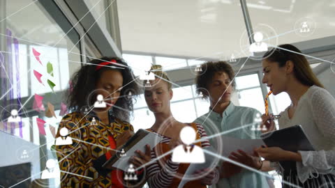 Diverse Team Discussing Networked Global Business Solutions