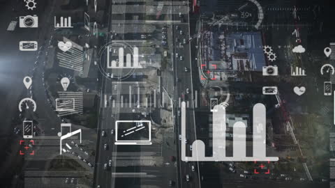 Digital Data Overlap on Urban Cityscape