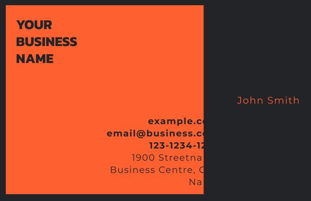 Bold Orange Business Card Template for High-Impact Networking - Download Free Stock Templates Pikwizard.com