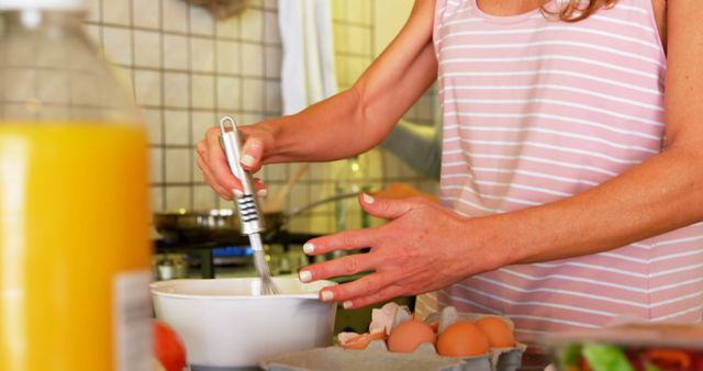 Woman Cooking Breakfast in Comfortable Kitchen - Download Free Stock Images Pikwizard.com