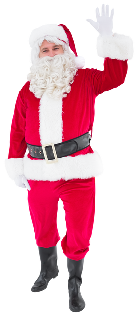 Cheerful Santa Claus Waving Hand Transparent Background - Download Free Stock Videos Pikwizard.com