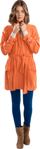 transparent stylish woman in orange coat and boot outfit - Download Free Stock Videos Pikwizard.com