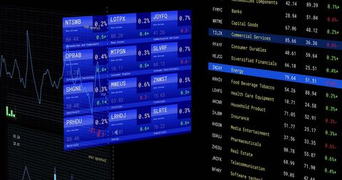 Dynamic Financial Data Display on Digital Screens - Download Free Stock Images Pikwizard.com