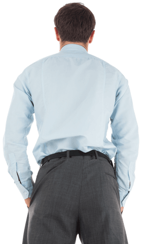 Businessman in Light Blue Shirt Standing Transparent Background