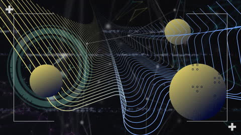 Futuristic Data Processing Digital Interface with Abstract Shapes