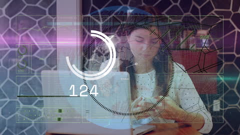 Teenager Interacting with Technology and Virtual Interface