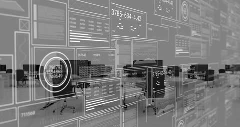 Digital Technology in Modern Office Visualization Concept