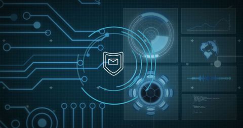 Futuristic Digital Interface Displaying Network Security - Download Free Stock Images Pikwizard.com