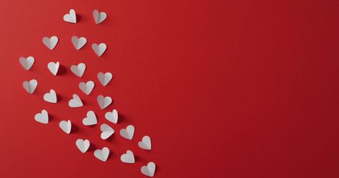 Paper Hearts Pattern on Red Background for Valentine's Day - Download Free Stock Images Pikwizard.com
