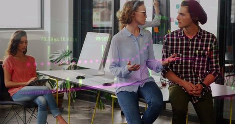 Collaborative Workspace with Digital Data Visualization - Download Free Stock Images Pikwizard.com