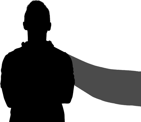 Transparent silhouette of man hold veil vector