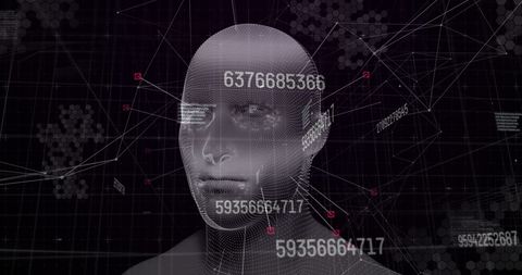 Digital Interface with Rotating Human Figure and Data Overlay - Download Free Stock Images Pikwizard.com