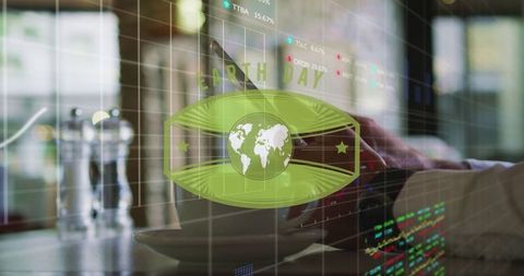 Global Business Analysis with Futuristic Financial Data Visualization