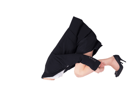 Headless businessman in suit on transparent background