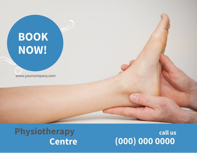 Foot Physiotherapy Care Advertisement - Book Now - Download Free Stock Templates Pikwizard.com