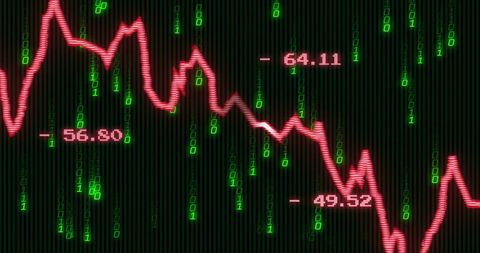 Binary Code Data Over Financial Graph with Red Trends - Download Free Stock Images Pikwizard.com