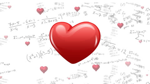 Heart and Mathematical Equations Abstract Design