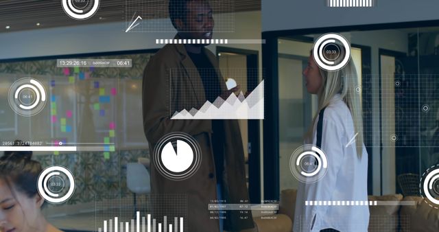 Businesspeople Discussing Data Analytics with Digital Visualizations - Download Free Stock Images Pikwizard.com