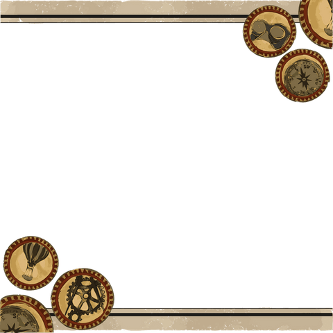 steampunk themed vintage border with medallions on transparent background - Download Free Stock Videos Pikwizard.com
