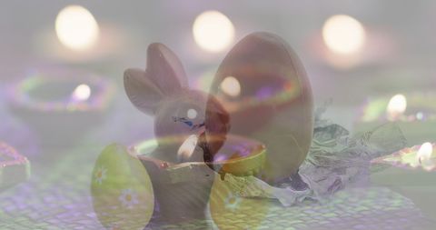 Easter Eggs and Lit Candles Celebrating Easter Traditions - Download Free Stock Images Pikwizard.com