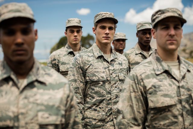 Group of Soldiers Standing in Formation at Boot Camp - Download Free Stock Photos Pikwizard.com