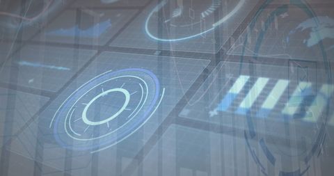 Futuristic Digital Data Interface with Blue Holographic Displays - Download Free Stock Images Pikwizard.com