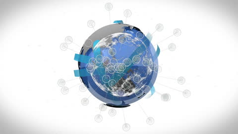 Futuristic Globe with Digital Network Connections