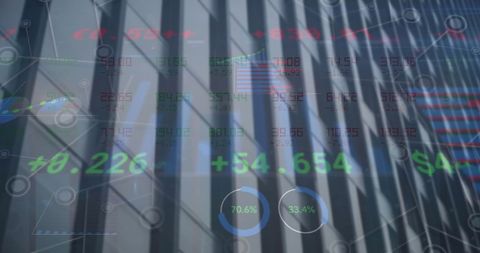 Financial Data Processing Overlay on Cityscape for Global Business Concept - Download Free Stock Images Pikwizard.com