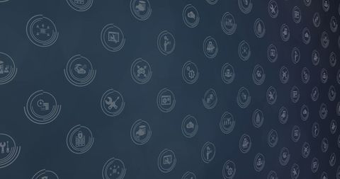 Digital Interface Icons on Abstract Blue Background - Download Free Stock Images Pikwizard.com