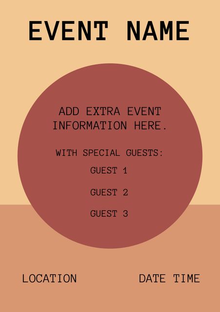 Minimalist Event Poster Template with Circular Motif - Download Free Stock Templates Pikwizard.com