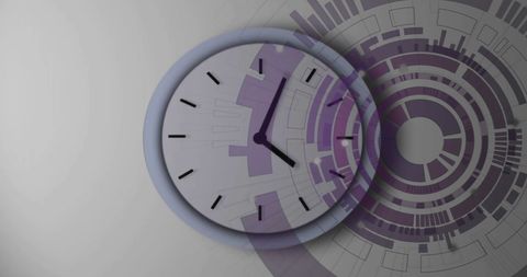 Digital Conceptual Art of Clock Overlaid with Technology Elements