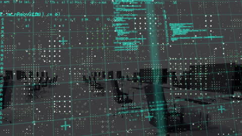 Digital Padlock with Data Processing Animation Background