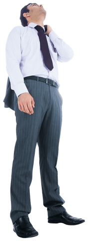 Transparent Businessman Looking Up in Professional Attire