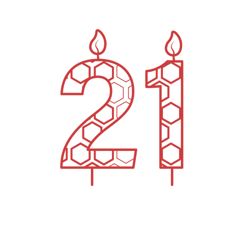 Red 21 Celebration Candles on Transparent Background - Download Free Stock Videos Pikwizard.com