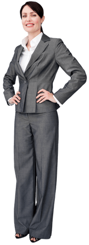 Caucasian Businesswoman Smiling Confidently on Transparent Background