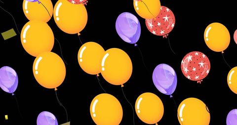 Colorful Balloons with Confetti in Festive Celebration Scene - Download Free Stock Images Pikwizard.com