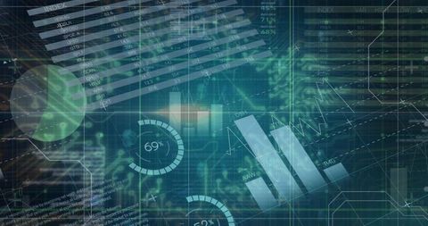 Visualizing Futuristic Data Dashboard Showing Interactive Analytics and Financial Trends