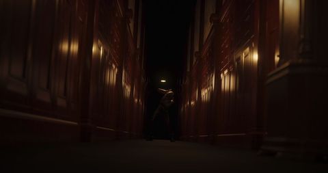 Creepy Figure Stunned in Dark Corridor for Horror Art - Download Free Stock Images Pikwizard.com