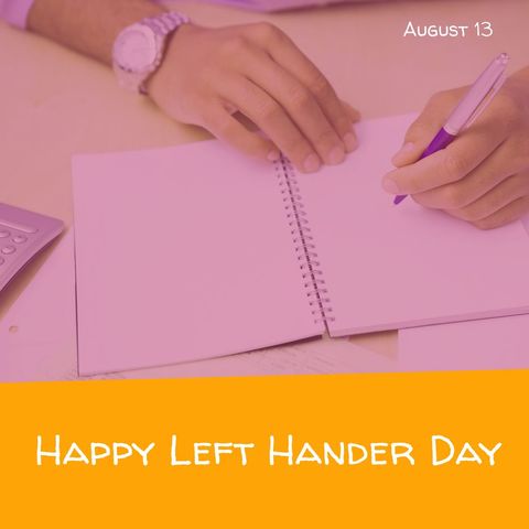 celebrating left handers day with writing in notebook - Download Free Stock Templates Pikwizard.com
