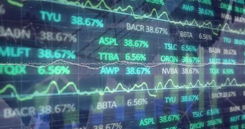 Futuristic stock market data display